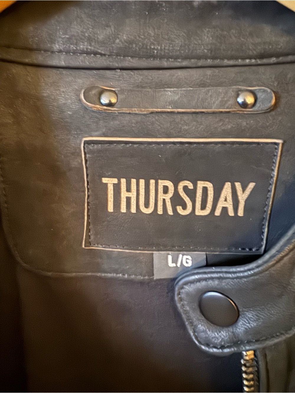 Thursday Boot Company Men's Black Leather Bomber Jacket - Picture 7 of 7